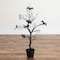 3ft. Pre-Lit Artificial Halloween Black Spooky Twig Tree with Bats and 100 Orange & Purple LED Lights